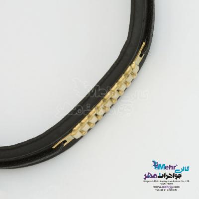 نمای دوم دستبند طلا و چرم - طرح رولکس