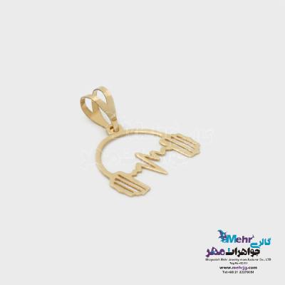 نمای دوم آویز طلا - طرح هدفون موسیقی