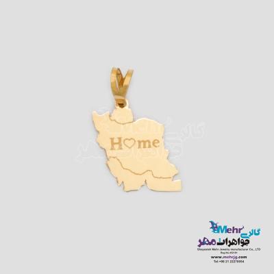 آویز طلا - طرح نقشه ی ایران