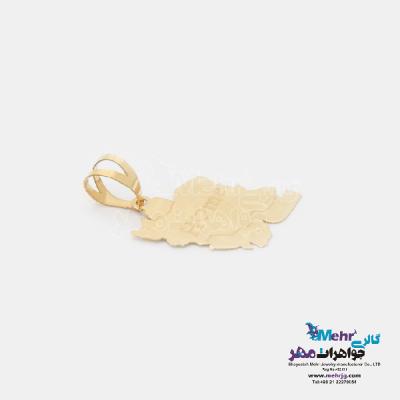 نمای دوم آویز طلا - طرح نقشه ی ایران