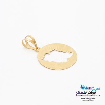 نمای دوم آویز طلا - طرح نقشه ی ایران