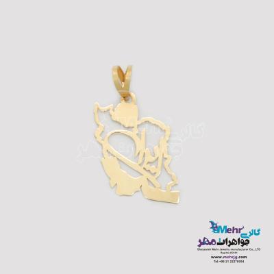 آویز طلا - طرح نقشه ی ایران