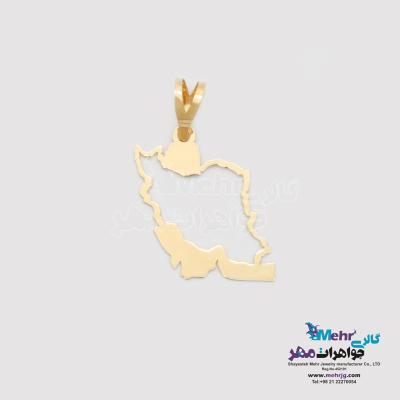 آویز طلا - طرح نقشه ی ایران