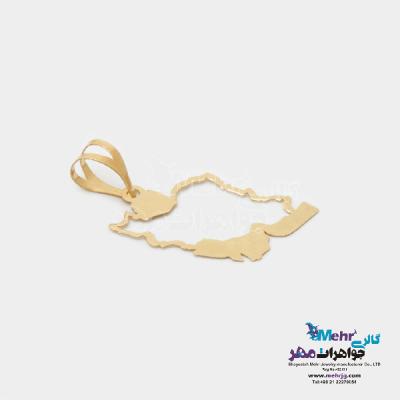 نمای دوم آویز طلا - طرح نقشه ی ایران