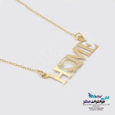 نمای دوم گردنبند طلا - طرح نقشه ی ایران
