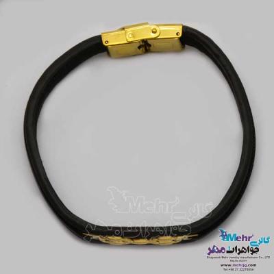 نمای دوم دستبند طلا و چرم - طرح تیفانی