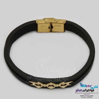 نمای دوم دستبند طلا و چرم - طرح تیفانی