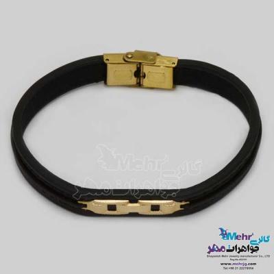 نمای دوم دستبند طلا و چرم - طرح تیفانی
