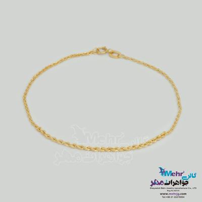 نمای دوم دستبند طلا - طرح طنابی