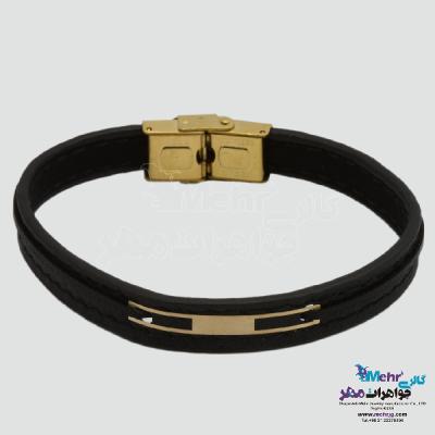 نمای دوم دستبند طلا چرم - طرح هندسی