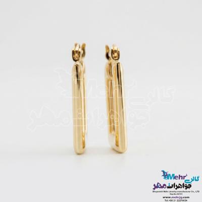 نمای دوم گوشواره طلا - طرح مربع