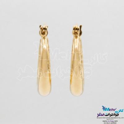 نمای دوم گوشواره طلا - طرح بیضی