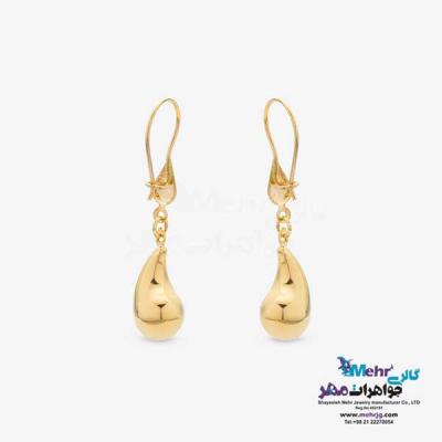 نمای دوم گوشواره طلا - طرح قطره