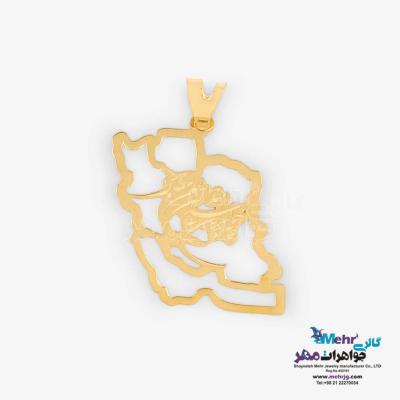 آویز طلا - طرح نقشه ی ایران
