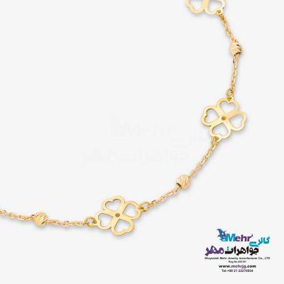 دستبند طلا - طرح گل