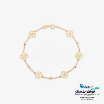 نمای دوم دستبند طلا - طرح گل