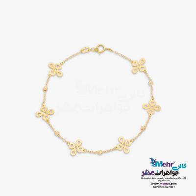 نمای دوم دستبند طلا - طرح گل