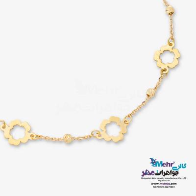 دستبند طلا - طرح گل