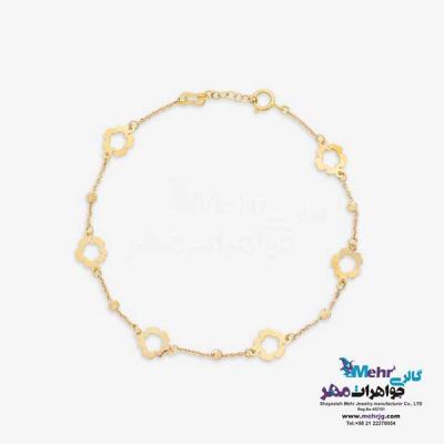 نمای دوم دستبند طلا - طرح گل