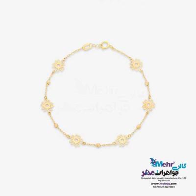 نمای دوم دستبند طلا - طرح گل