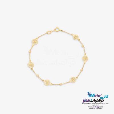 نمای دوم دستبند طلا - طرح گل