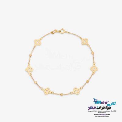 نمای دوم دستبند طلا - طرح گل