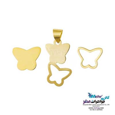 نمای دوم نیم ست طلا دست اول کم اجرت - طرح پروانه