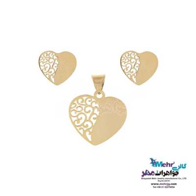 نمای دوم نیم ست طلا دست اول کم اجرت - طرح قلب