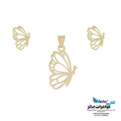 نمای دوم نیم ست طلا دست اول کم اجرت - طرح پروانه