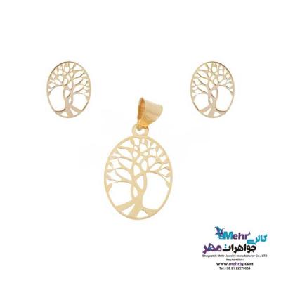 نمای دوم نیم ست طلا دست اول کم اجرت - طرح درخت