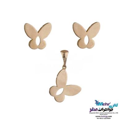 نمای دوم نیم ست طلا دست اول کم اجرت - طرح پروانه