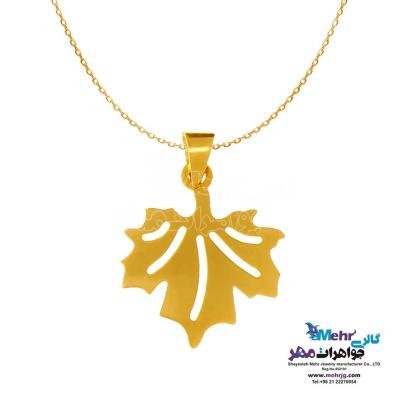 گردنبند طلا دست اول کم اجرت - طرح برگ