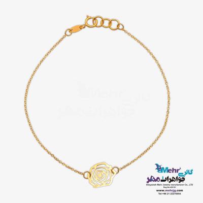 نمای دوم دستبند طلا دست اول کم اجرت - طرح گل
