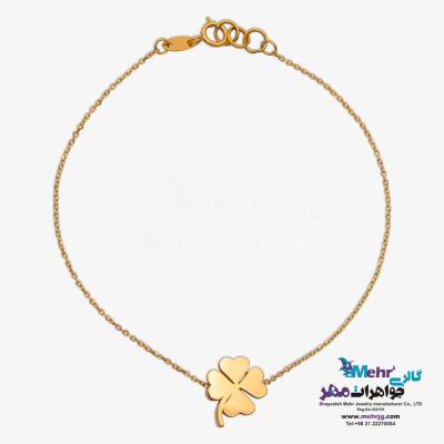 نمای دوم دستبند طلا دست اول کم اجرت - مدل شبدر چهار پر
