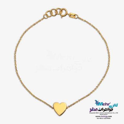 نمای دوم دستبند طلا دست اول کم اجرت - طرح قلب