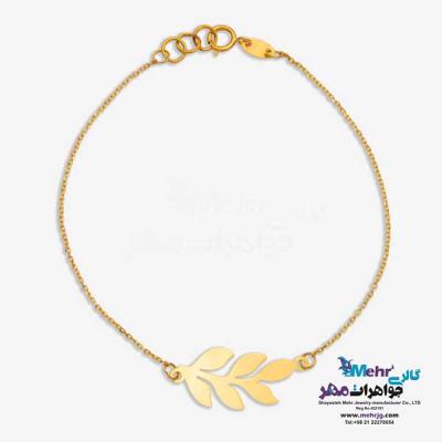 نمای دوم دستبند طلا دست اول کم اجرت - طرح برگ