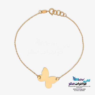 نمای دوم دستبند طلا دست اول کم اجرت - طرح پروانه