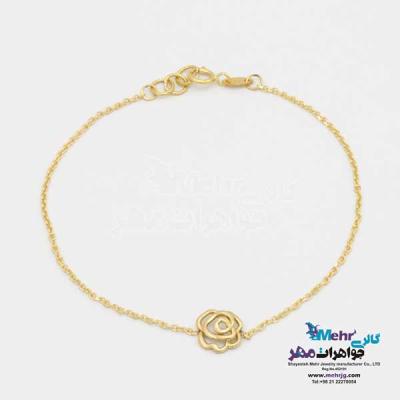 نمای دوم دستبند طلا دست اول کم اجرت - طرح گل