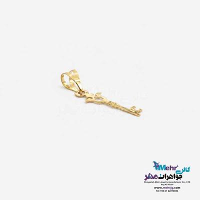 نمای دوم آویز طلا - طرح کلید