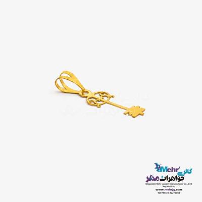 نمای دوم آویز طلا - طرح کلید