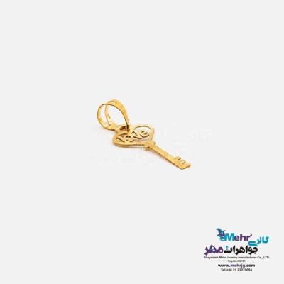نمای دوم آویز طلا - طرح کلید