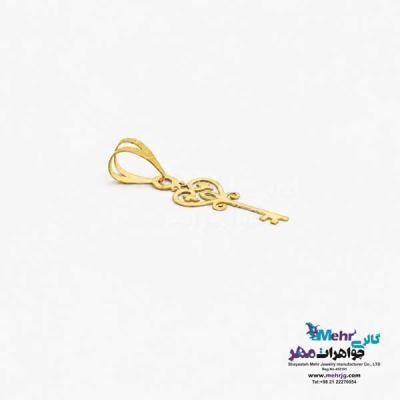 نمای دوم آویز طلا - طرح کلید