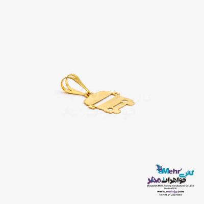 نمای دوم آویز طلا - طرح ماشین