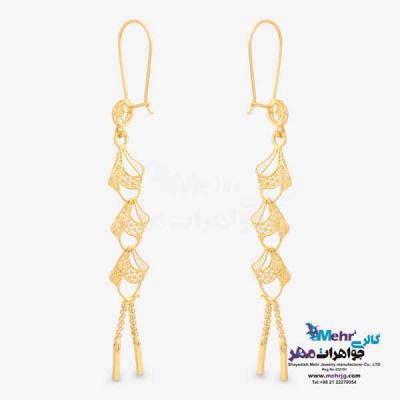 نمای دوم گوشواره طلا - طرح  پنج شیر