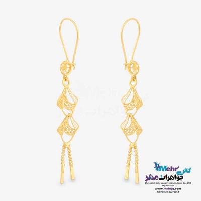 نمای دوم گوشواره طلا - طرح  پنج شیر