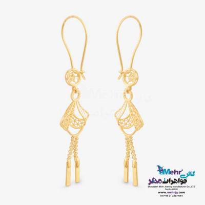 نمای دوم گوشواره طلا - طرح  پنج شیر