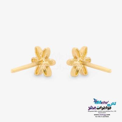 نمای دوم گوشواره طلا - طرح گل