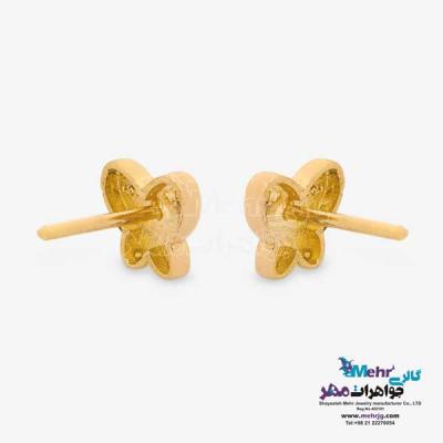 نمای دوم گوشواره طلا - طرح پروانه