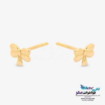 نمای دوم گوشواره طلا - طرح پاپیون