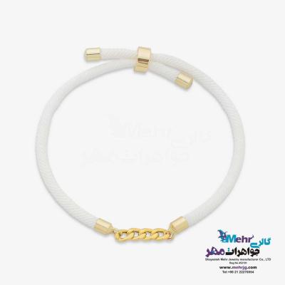 دستبند طلا و بافت - طرح کارتیه